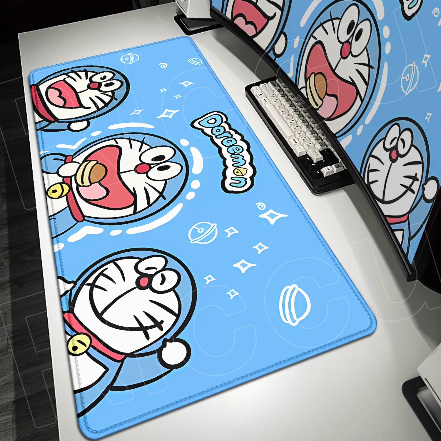 120x60cm Übergroßes Anime-Mauspad Kawaii D-doraemon Rutschfeste Schreibtischunterlage Gaming-Zubehör XXXL Laptop Büro Langlebiges Tastaturpad