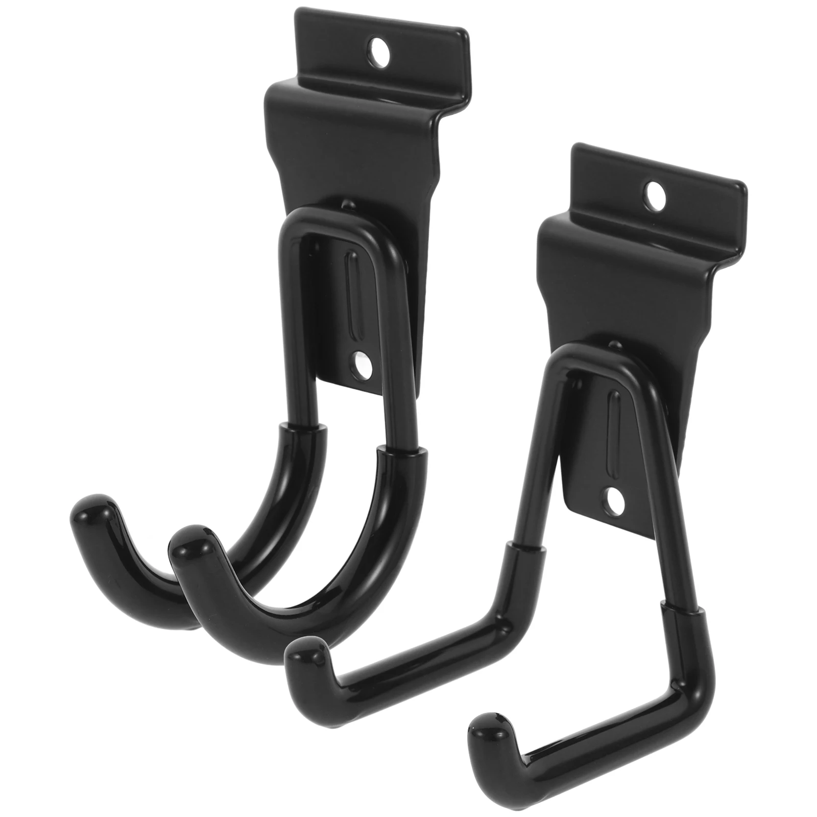 

2pcs Metal Hooks Heavy Duty Wall Mount Garage Storage Hangers Black PVC For Tools Ladders Equipment Organization