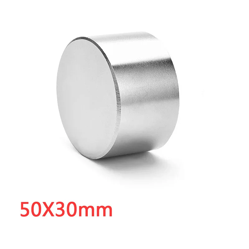 1PC 50x30mm duża gruba okrągły silne magnesy 50mm X 30mm stały tarcza z magnesem neodymowym 50x30mm N35 magnes ziem rzadkich 50*30mm