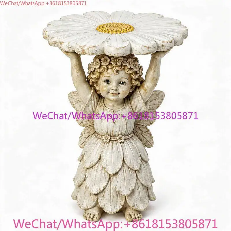 Vintage flower fairy daisy tray floor table courtyard balcony resin sculpture outdoor storage