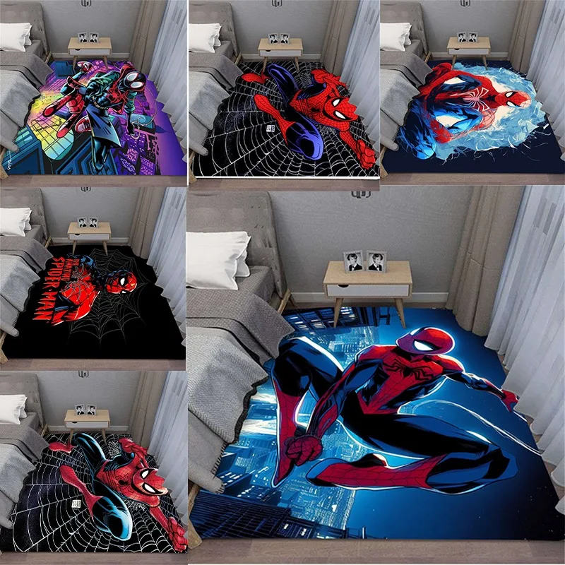 MINISO-Tapis Disney Marvel Spider Man, pour le salon, la chambre à coucher, la maison, la salle de bain, la décoration rétro en polymères