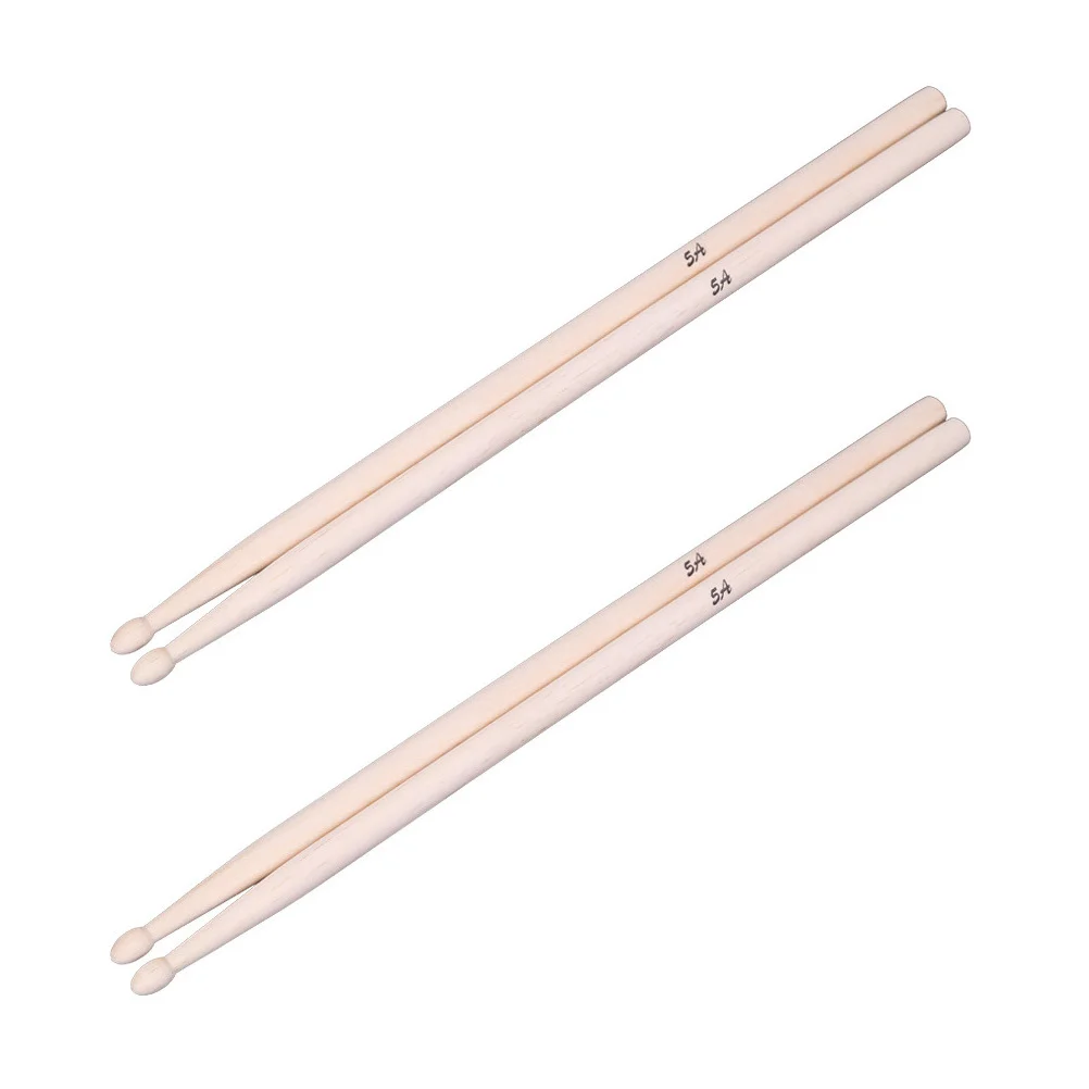 

2Pairs 5A Maple Drumsticks Natural Wood Lightweight Drum Sticks for Practice Jazz Band Performance Kids Adults Beginner Drummer