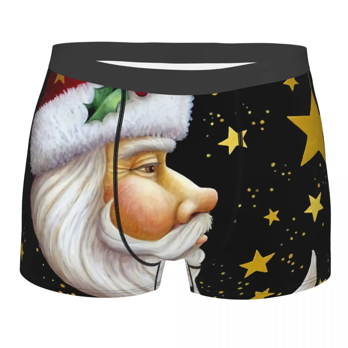 Santa Star Men Boxer Briefs Merry Christmas Highly Breathable Underwear High Quality Print Shorts Birthday Gifts