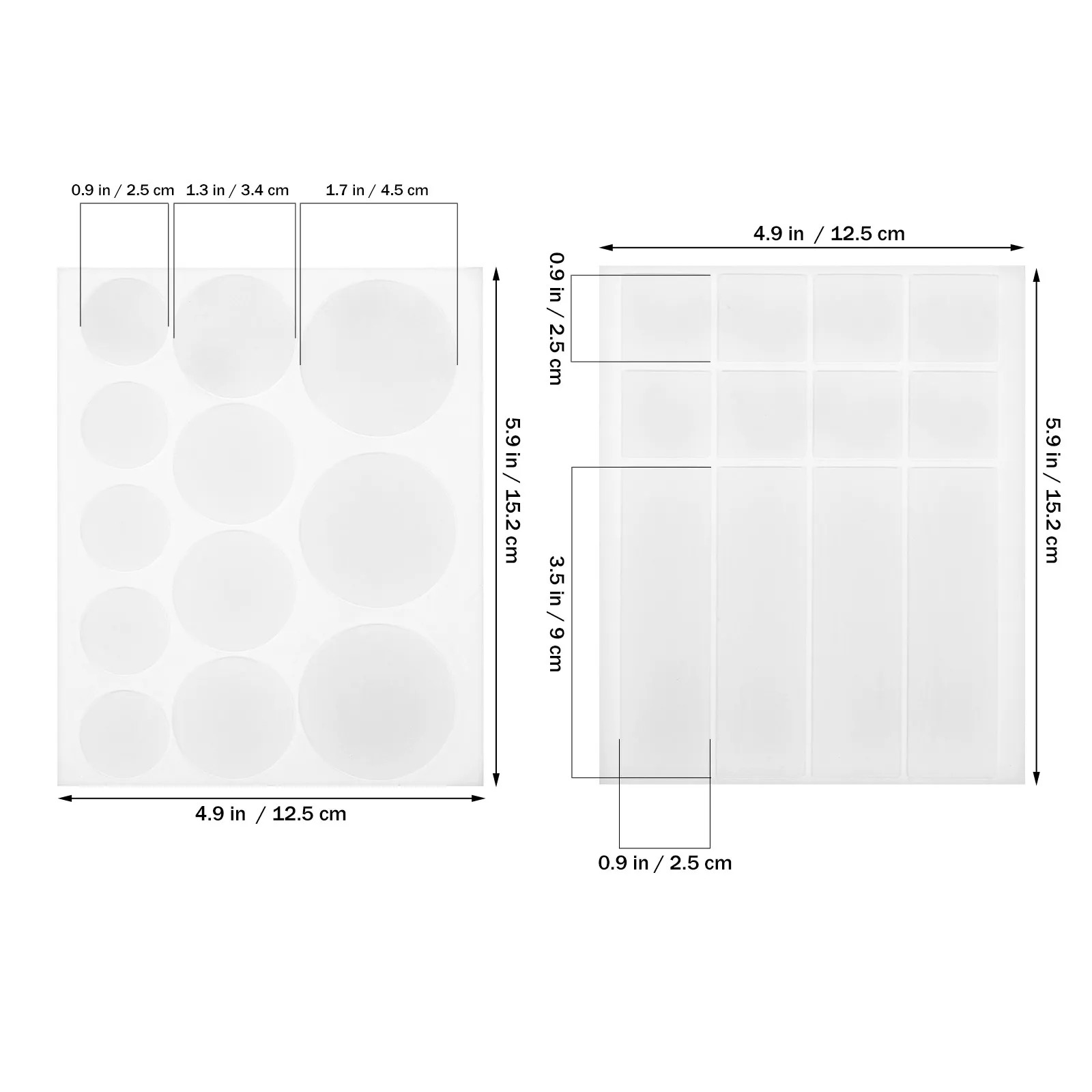 Double Sided Sticky Dots 14 Sheets Round Square Removable Wall Poster Balloon Craft Mounting Tape