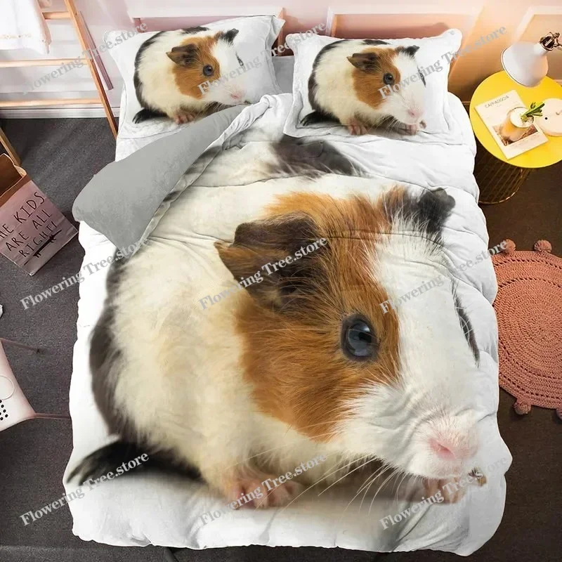 Animal Guinea Pig Cute Mouse Bedding Set Boys Girls Twin Queen Size Duvet Cover Pillowcase Bed Kids Adult