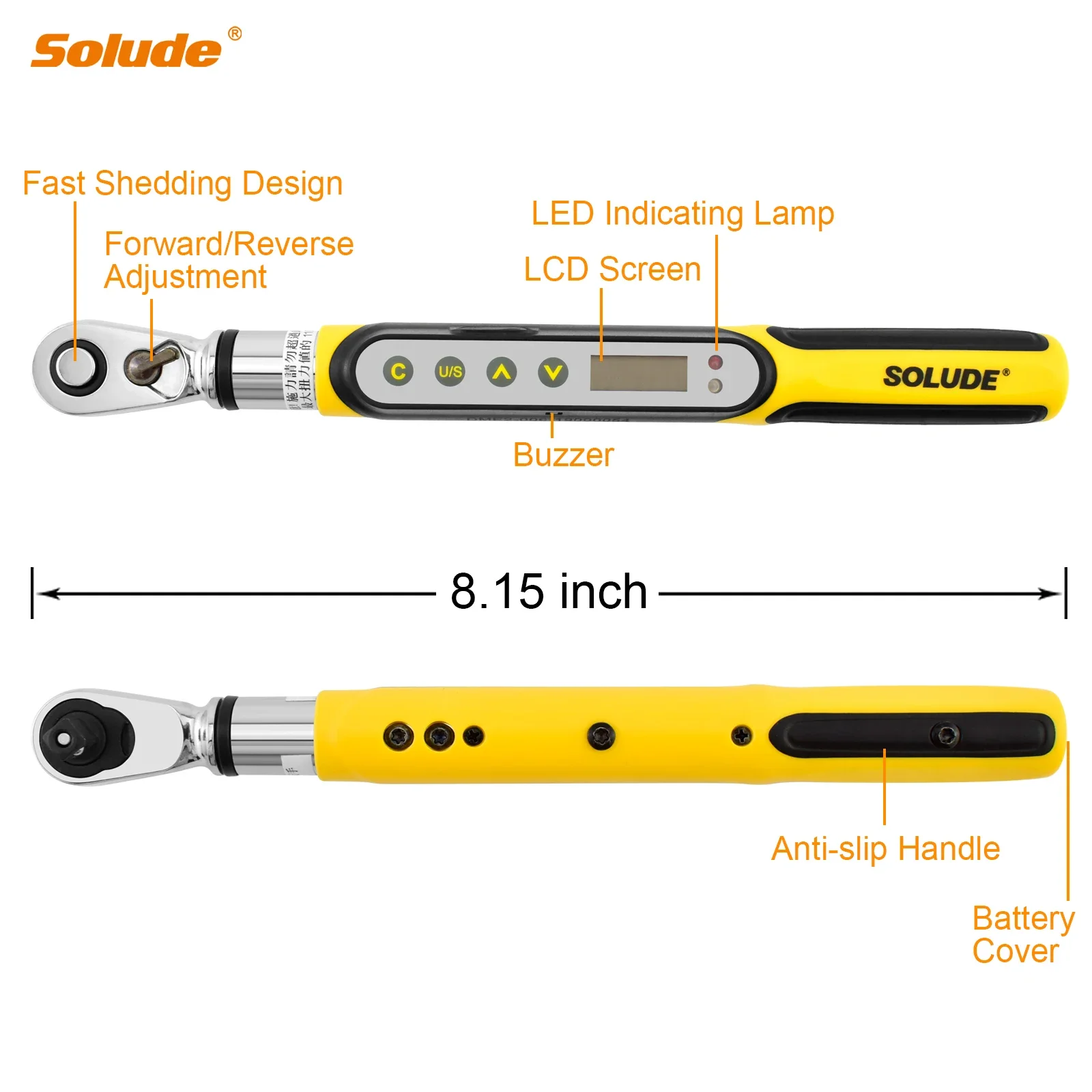 SOLUDE Electronic High precision small Digital Adjustable Torque Wrench,0.3~20 Nm,Portable Precision Measuring Tools