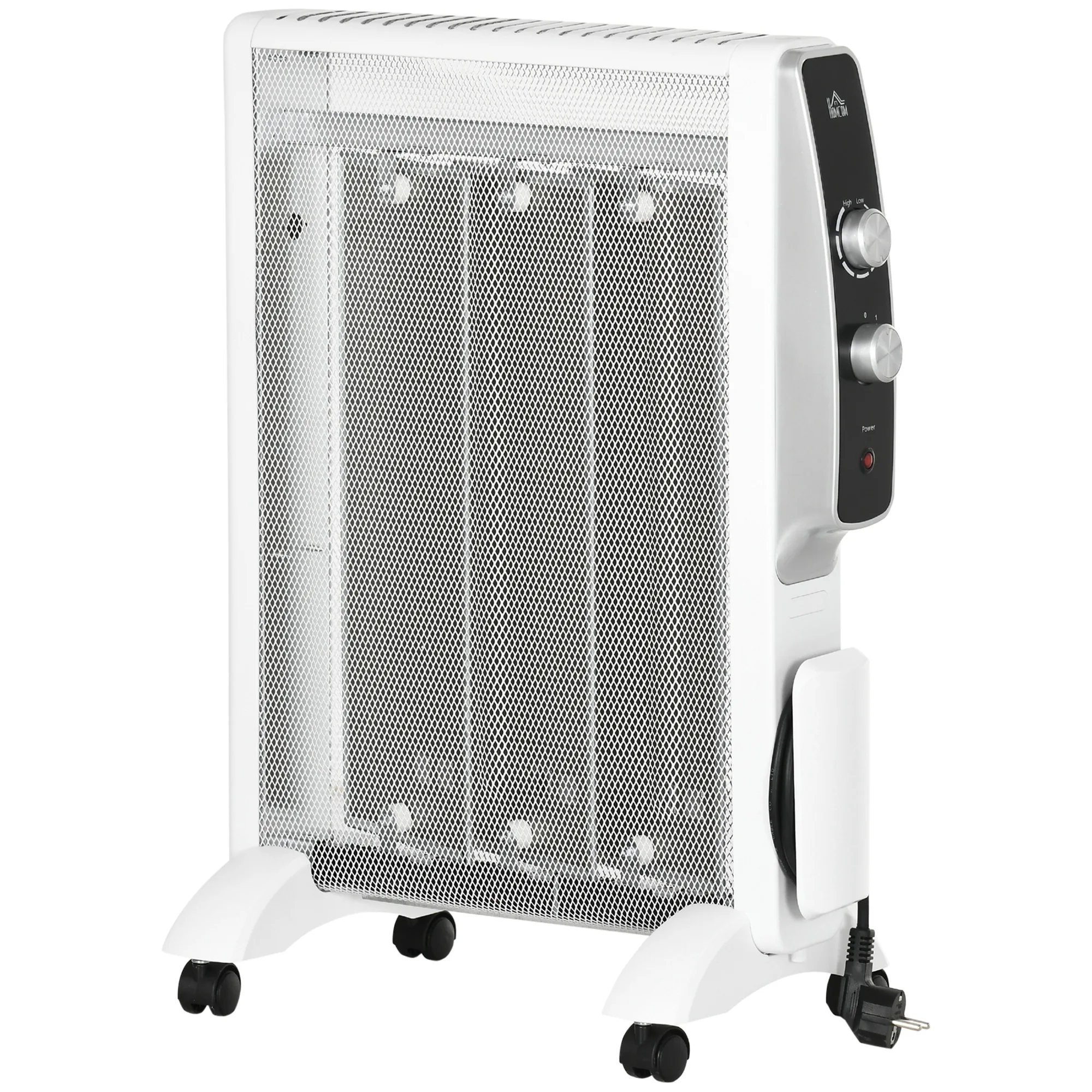 HOMCOM electric heater 1000W/1500W Mica radiator 4 wheels 47x26,5x61,5cm