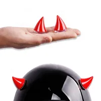 2Pcs Motorcycle Helmet Decoration Rubber Devil Horn with Suction Cups Helmet Decor for Motorbike Bicycle Headwear Accessories