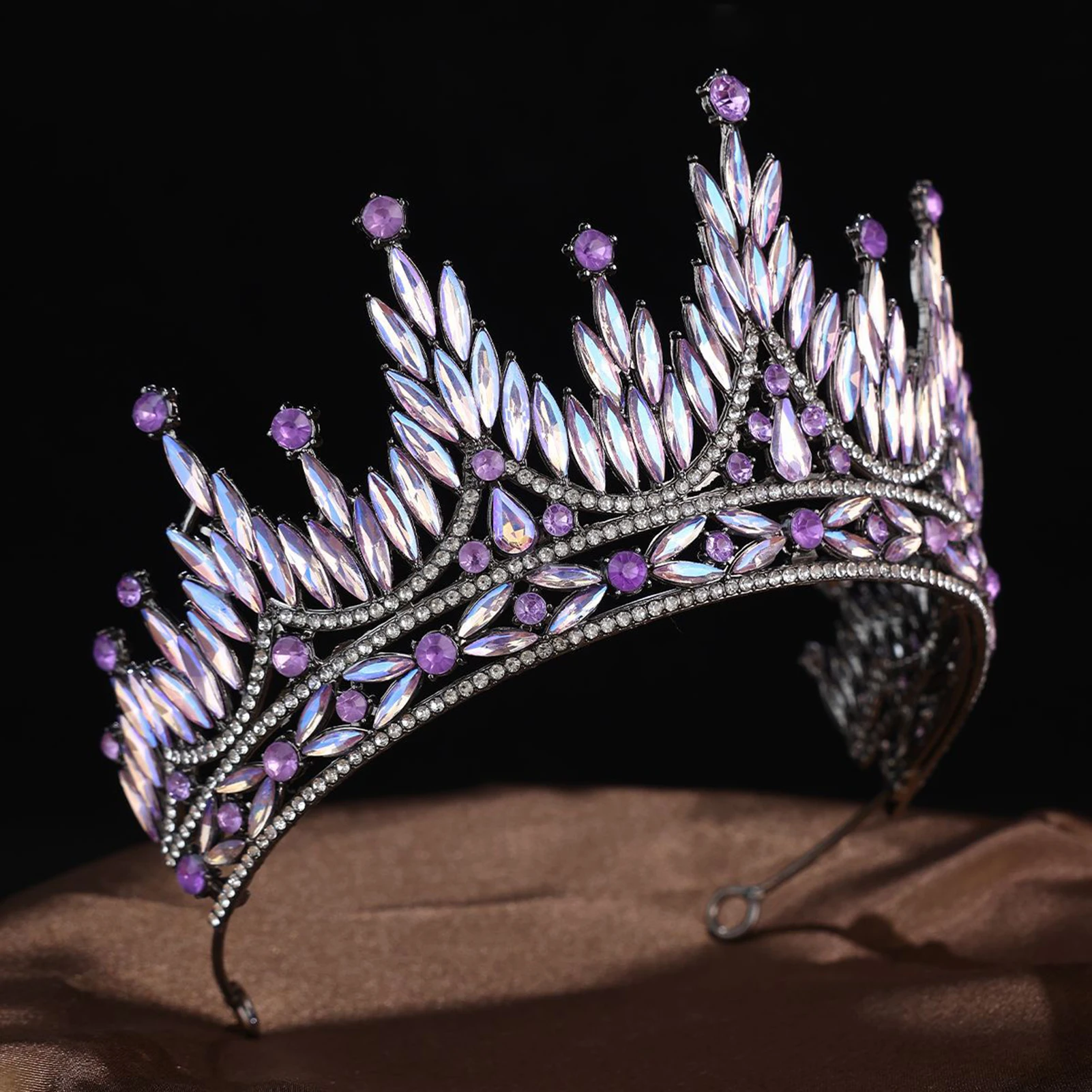 تاج شعر لتصفيف الشعر للنساء، تاج شعر فاخر فاخر من الألماس بالكامل، إكسسوار شعر على الطراز الباروكي العتيق