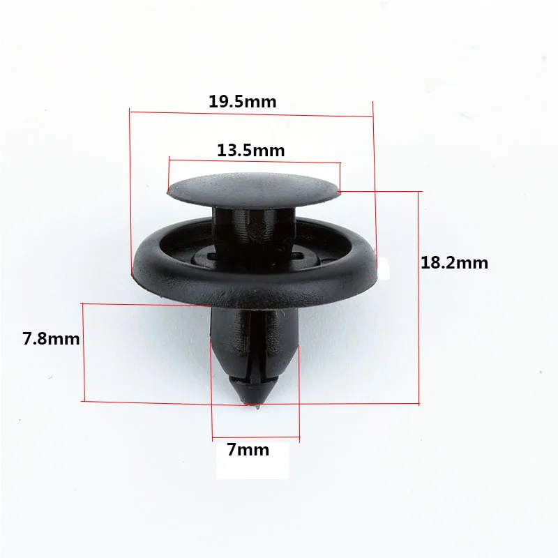 10-50x Nylon Bumper Fender Hood Retainer Clips Rivets Auto Fastener Clip Door Trim Panel Fits 7mm Hole for Toyota 90467-07166
