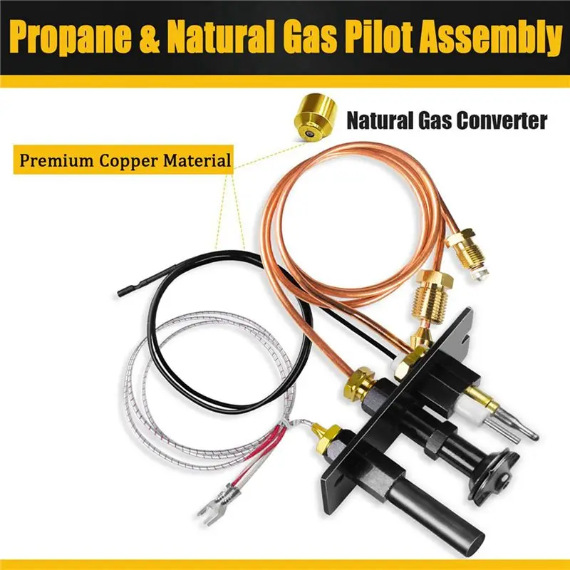 AT51-2X 10002264 Propane And Natural Gas Pilot Assembly, 10002265 LP & NG 3 Way Pilot Replacement For Majestic, Temco