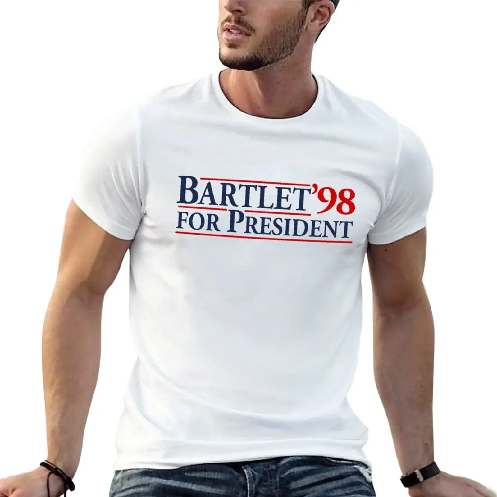 Bartlet for President T-Shirt vintage clothes new edition t shirts for men