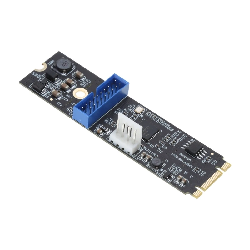 NVME para Type-C Front Type-E A-Key 19PIN Extensão USB3.2 Placa adaptadora 5Gbps