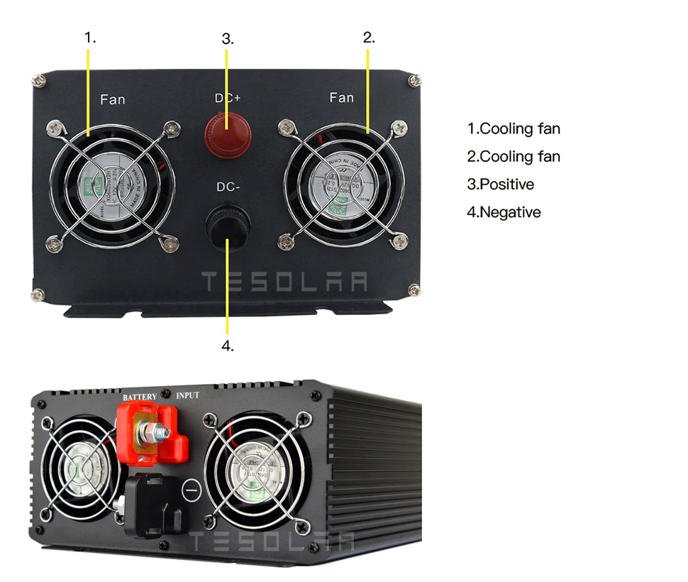 2000W Pure Sine Wave Inverter 12V 24V DC To 220VAC Converter LCD Display USB Socket For Off Grid Wind Or Solar Power System
