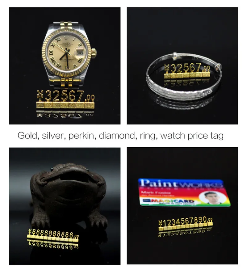 10 Sets / Box 3D Metal Price Cube Tags Price Display Digital Price Cubes Jewelry Price Label Watch Tag Price In Euro Dollar