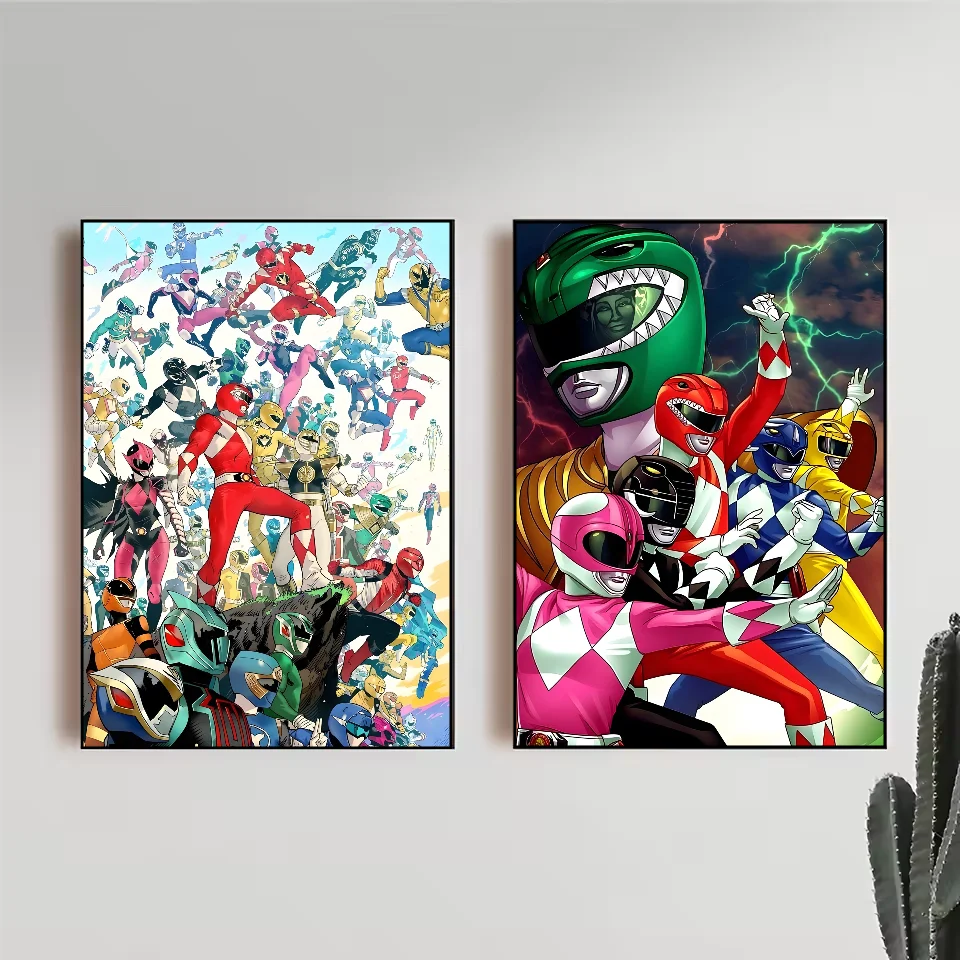 ملصق تلفزيون M-Mighty Morphin Power Rangers HD Art Sticky Wall مقاوم للماء لغرفة المعيشة المنزلية وغرفة النوم والديكور الجمالي