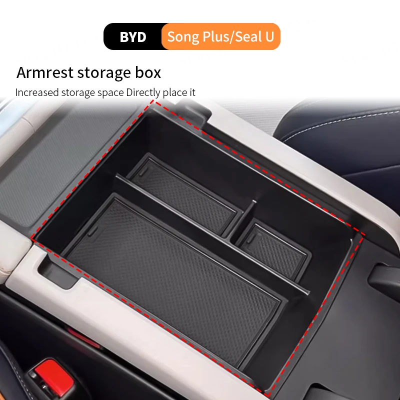 

For BYD Seal U Dm-i Song Plus Ev 2023-2025 Car Armrest Box Storage Tray Center Console Organizer Container Inner Accessories