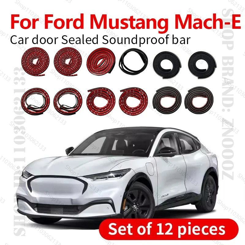 

Для Ford Mustang Mach-E уплотнительная лента для двери автомобиля, резиновая двухслойная уплотнительная защита, звукоизоляционная пылезащитная уплотнительная лента, набор из 12 шт.