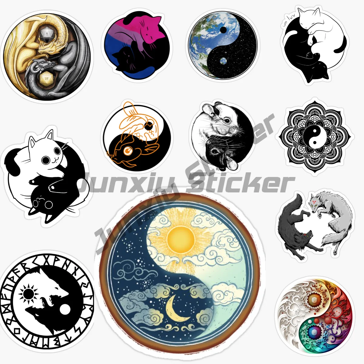 

Taiji Yin Yang Koi Koi Fish Car Stickers Waterproof Creative Bumper Car Occlusion Scratch Accessories Vinyl Self-adhesive Decal