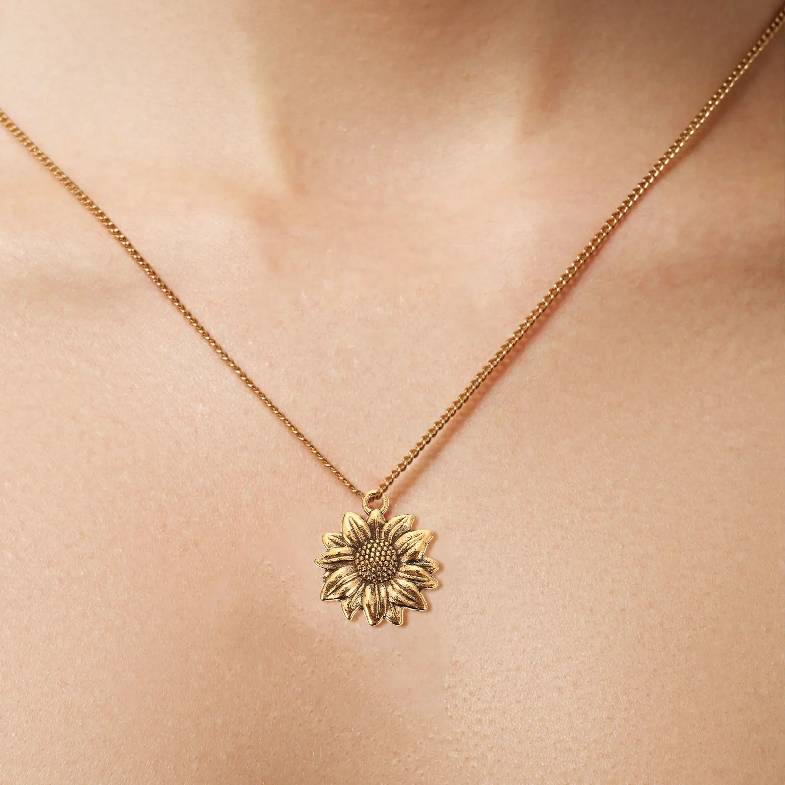 

100pcs Alloy Sunflower Pendant Charm Golden Floral Beads DIY Necklace Earring Making Accessories Jewelry Craft