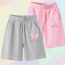 2025 Girls Summer Cat Ear Print Shorts Kids Elastic Waist Beach Short with Pocket Sports Short Pants Kids Cute Clothes 3-14y