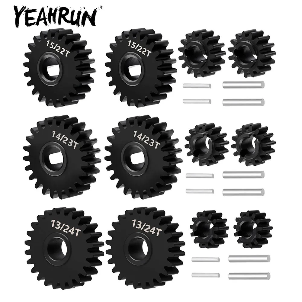 YEAHRUN 40cr Steel 13/24T 14/23T 15/22T Stock Portal Axle Gears Set for Redcat Ascent 1/18 RC Crawler Car Upgrade Parts