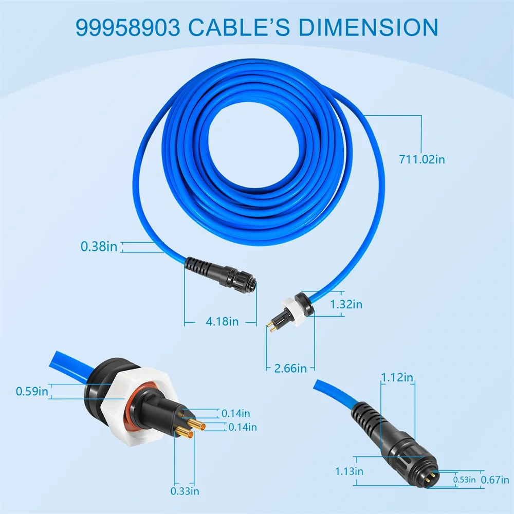 99958903 – DIY-Kabel, 2-Draht, für Dolphin Maytronics Poolreiniger S200, Active 20, Triton PS, Discovery, Quantum – 18 m (60 Fuß) – Detail 12