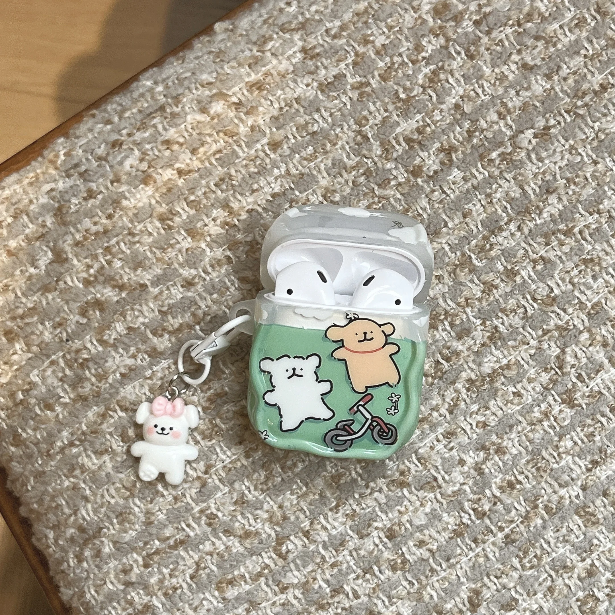 

For Airpods Pro 3 Pro2 AirPods 2 1 AirPods 3 4 Bluetooth Earphone Case Korea Cute Cartoon Puppy Dog Cheese Protective Cover