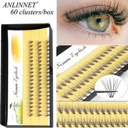 60 Bundles/box 10D mink Grafting Lashes Cluster Eyelash extension 3D Russian Individual Eyelash Cluster Makeup Tool Lashes Cilia