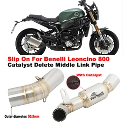 Slip On For Benelli Leoncino 800 Motorcycle Exhaust Escape Stainless Steel 51mm Middle Link Pipe Connect Original Muffler