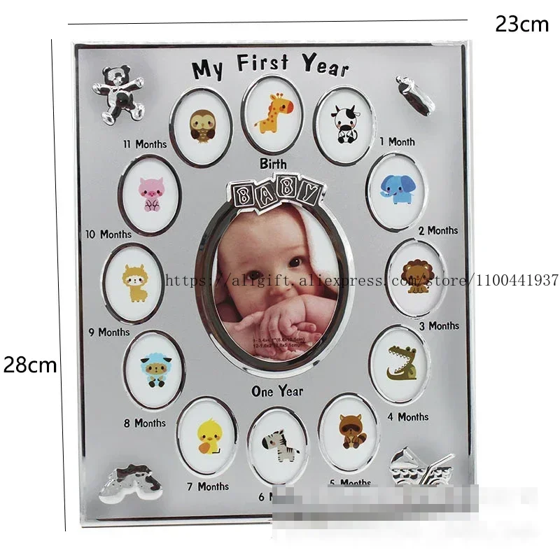 إطار صورة بعمر سنة واحدة، سجل نمو الطفل، إطار صورة تذكارية إبداعية لعمر 12 شهرًا، عامي الأول