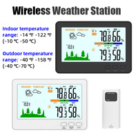 Wireless Weather Station Indoor Outdoor Thermometer Hygrometer Color Display Digital Weather Forecast Clock for Home