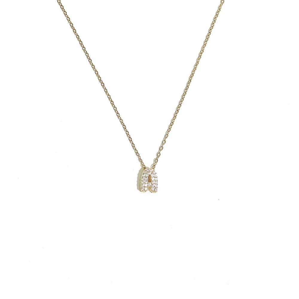 قلادات بأحرف فقاعية للنساء من الزركونيا بالأحرف الأولى قلادة مطلية بالذهب من الفولاذ المقاوم للصدأ سلسلة مجوهرات هدايا عيد الأم