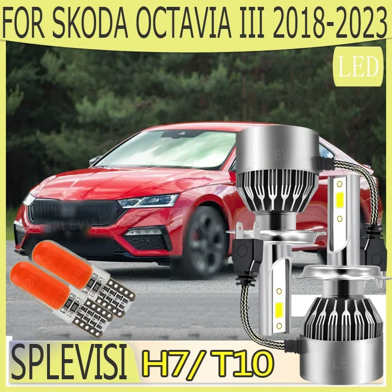 H7 477 499 LED Headlight Bulbs Advanced Built-in Driver & Long Lifespan For SKODA OCTAVIA III 2018 2019 2020 2021 2022 2023