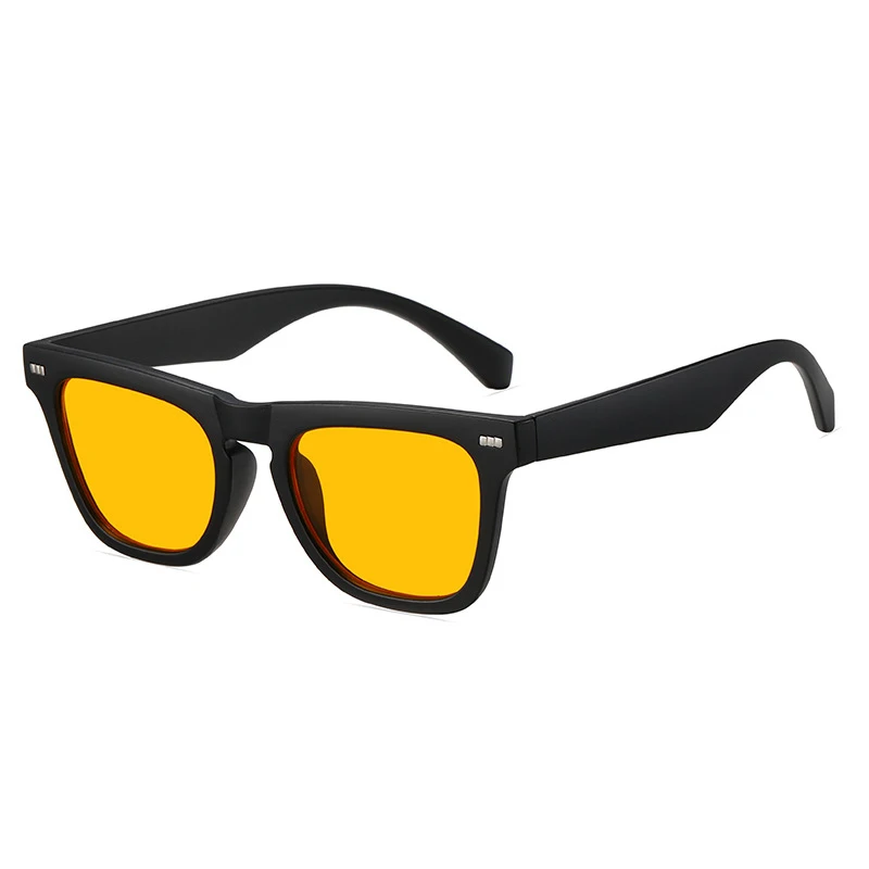 

Begreat New Trending Square Blue Light Blocking Glasses for Men UV400 Yellow Lens for Office Women Matte Black Goggles