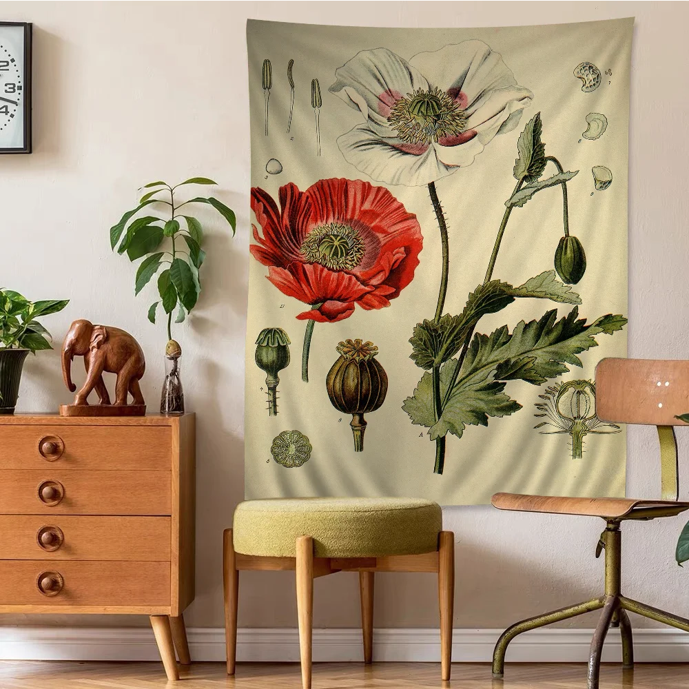 

New Botanical Illustration Hanging Bohemian Tapestry Bohemian Wall Tapestries Mandala Cheap Hippie Wall Hanging