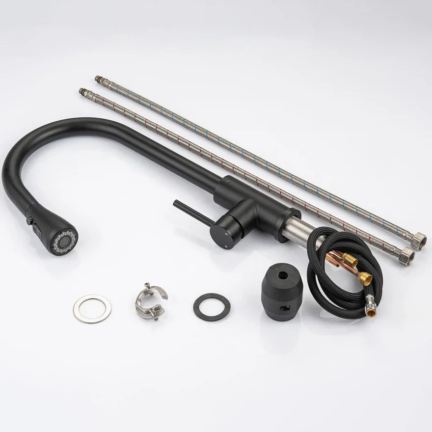 Black Touch Kitchen Faucets with Pull Down Sprayer Hot Cold Pull Out Kitchen Mixer Tap Smart Sensitive Touch Kitchen Faucet