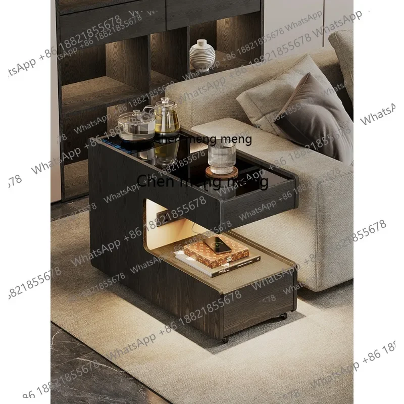 Italian sofa side several kettles integrated with sockets living room removable tea table side cabinet