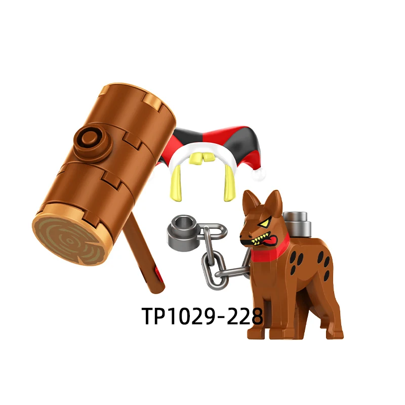 The Action Figures Hammer Dog Cup Fish Bag Weapons Pants Hair Parts Model Blocks MOC Bricks Set Gifts Toys For Children TP1029