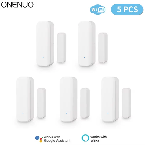 Tuya-Sensor de puerta Wifi, Sensor de entrada de ventana, alarma antirrobo de seguridad, Sensor de puerta magnético Smart Life, Alexa y Google Home