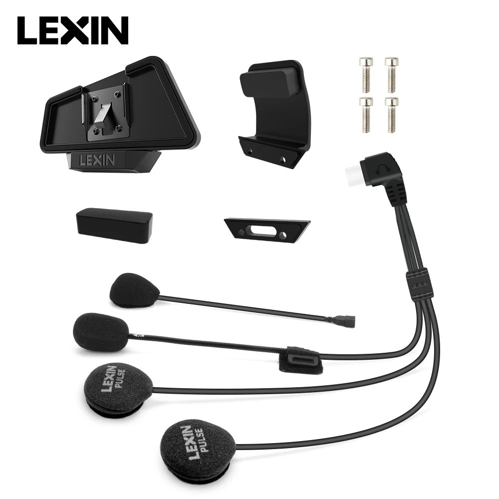 LEXIN-MeshCom-Interphone en maille, casque et clip 40mm, ensemble oco pour casque complet et demi avec fonction d'annulation du bruit améliorée