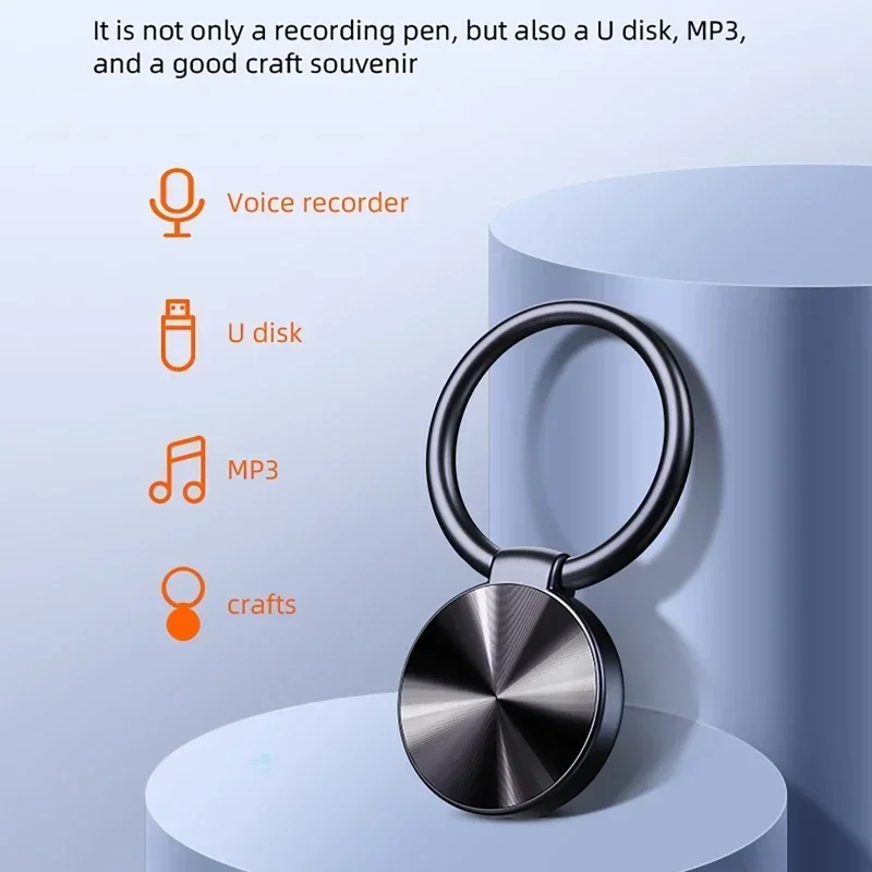 32GB Keychain Portable DSP Noise Reduction One-click Recording Voice Control Recorder Digital Dictaphone 4GB/8GB/16GB MP3 Player