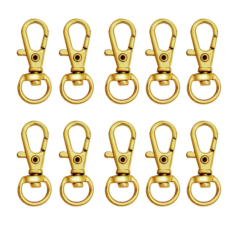 10Pcs Metal Carabiner Clip Swivel Trigger Dog Buckle KeyRing Key Hooks retaining ring DIY Craft Lobster Clasp Bag Accessories