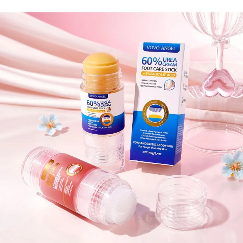 Moisturizing Balm Stick with Massage Brush, Anti-Cracking Hand and Foot Care Cream, Moisturizes Dry Skin, Softens Rough Cuticles, Portable Solid Hand Cream, Hand Cream, Foot Cream, Anti-Chapping and Anti-Cracking
