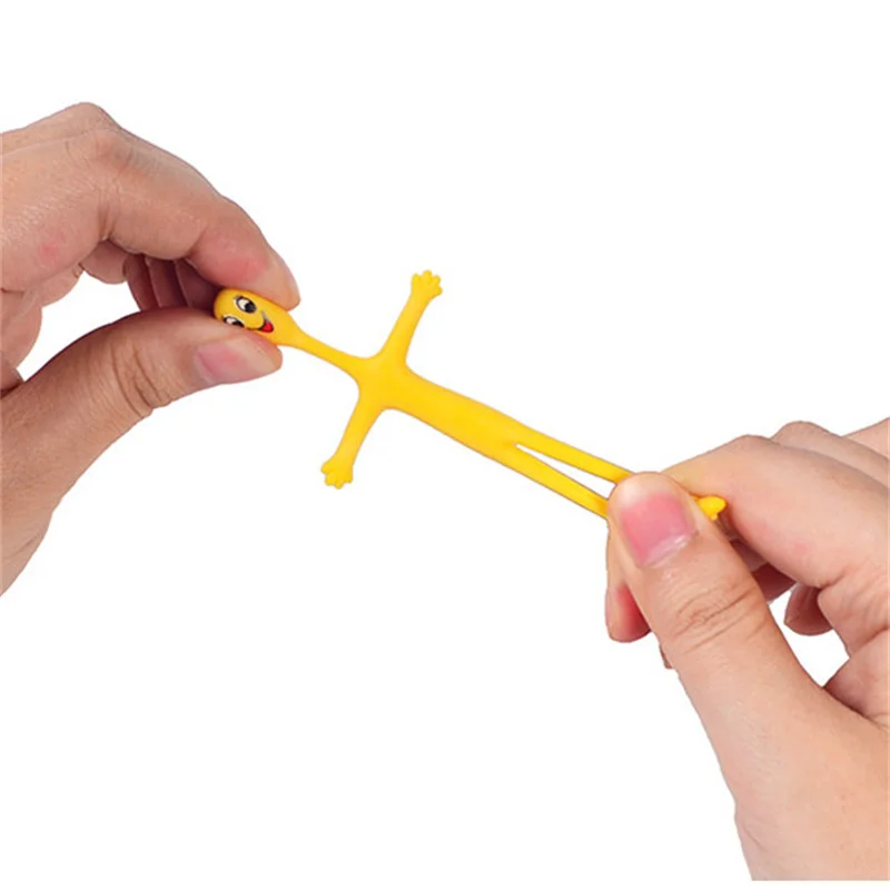 12pc novidade elástico alongamento brinquedo bonito colorido amarelo stress alívio elástico fidget presentes tpr plástico macio brinquedo boneca