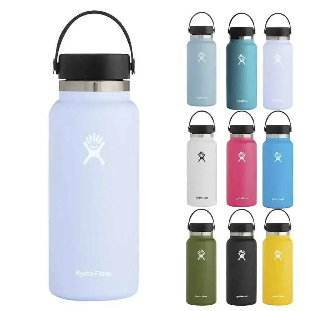 32oz 304 Stainless Steel Insulated Office Water Bottle Handle Cover Vacuum Insulated Leak Proof Cup Space Thermos Flask Mug