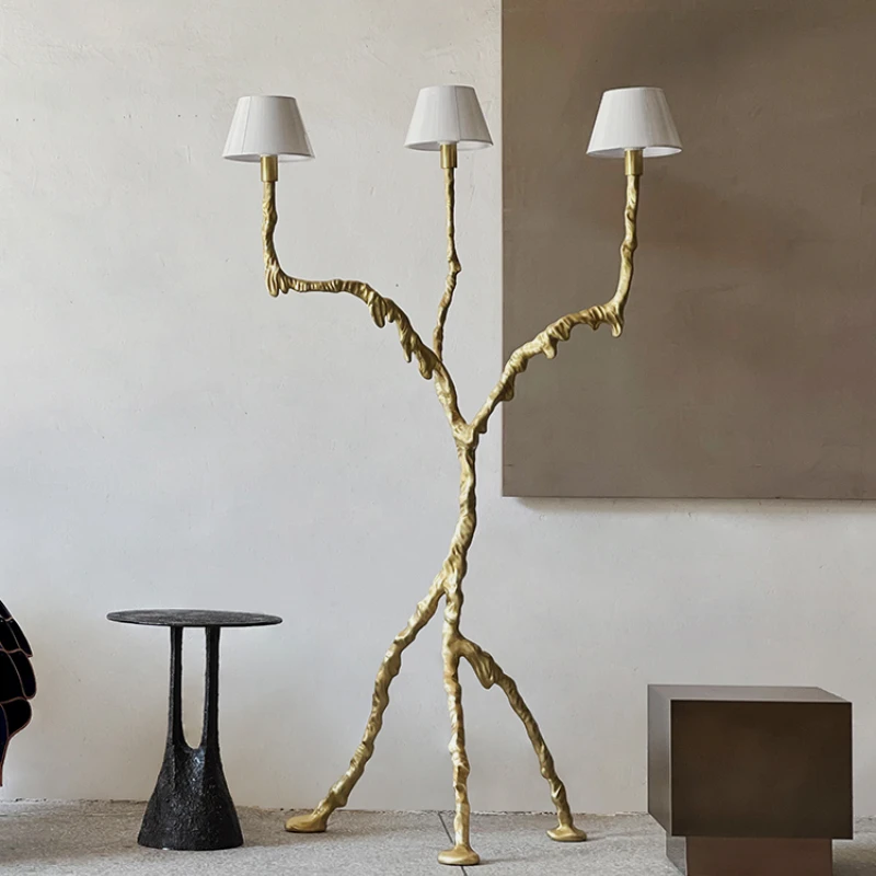 Floor Lamp Post-Modern Designer Model Golden Branch Solid Copper Floor Lamp