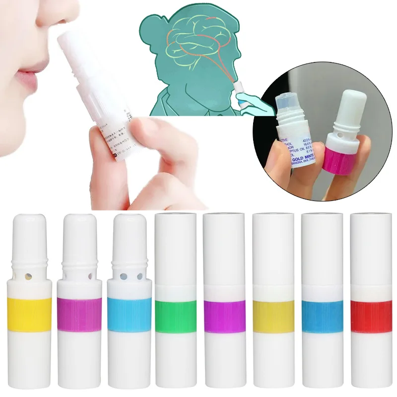 30/50/100pcs 2 in 1 Blank Nasal Inhaler Sticks Nasal Inhaler Blank Sticks Tubes for DIY Aroma Essential Oil with Cotton Wicks