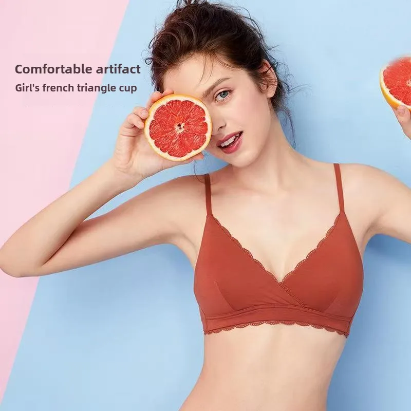 حمالة صدر على شكل مثلث للفتيات من MISS EMILY بدون أسلاك داخلية، مريحة، قابلة للتنفس، بدون خياطة، حمالة صدر صغيرة، نمط رفيع #2