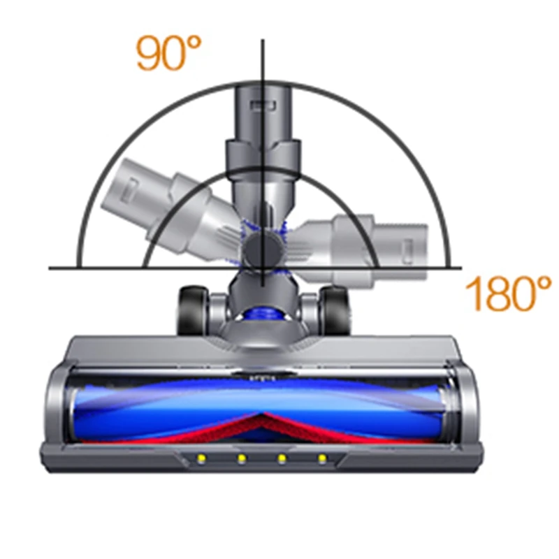 Floor Brush Head For Dyson V6 Vacuum Cleaners Attachments With LED Lights Replacement For DC59 DC61 DC62 DC74